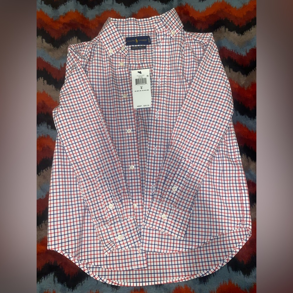 Polo button down shirt.